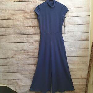NEW WITH TAGS SUSANA MONACO MOCK TURTLENECK WIDE LEG JUMPSUIT IN BLUE